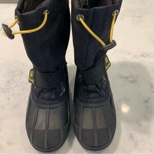 Kamik Black and Yellow Kids Snow Boots